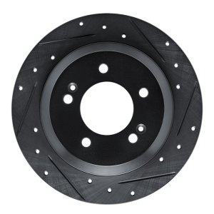 Hyundai Kona Brake Rotor (1) - Rear Right - R1 Concepts - Drilled & Slotted - Black - `14-`23